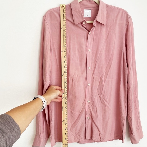 Sandro Oversized button down shirt long sleeve pale pink collared office chic S - Picture 8 of 13